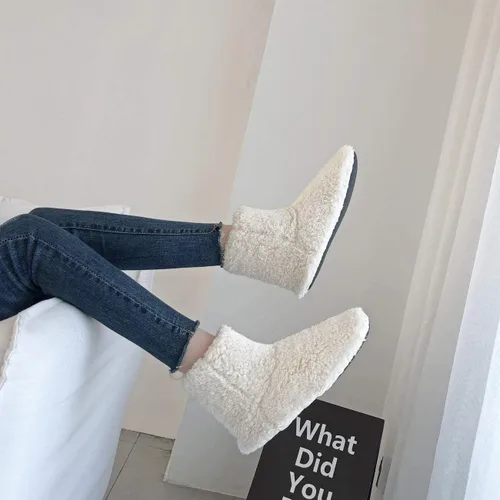 Vista 5 de mianshe Pantuflas tipo botín mullido para mujer y hombre con espuma viscoelástica