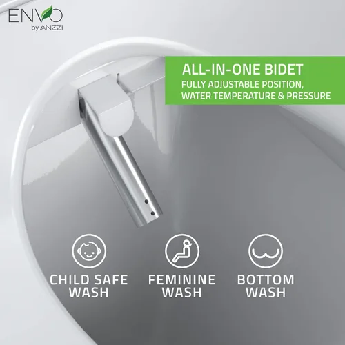 Vista 5 de ANZZI Asiento eléctrico elegante del bidé para los retretes alargados Blanco