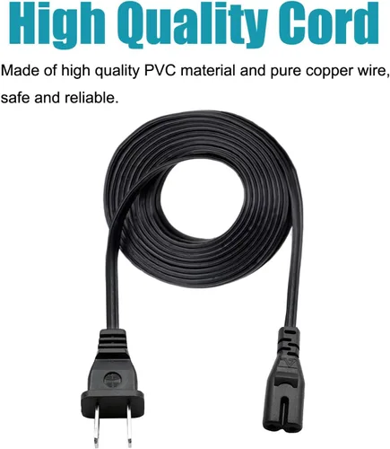 Vista 6 de Cable de alimentación de repuesto para Insignia NS-48D510NA17 NS-39L240A13 NS-40D510NA17 NS-46L240A13 NS-32L120A13 NS-46L240A Smart TV 8 pies IEC C7