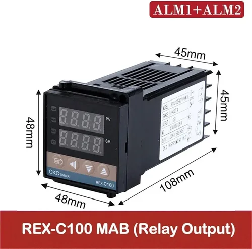 Vista 2 de PID Digital Intelligent Industrial Temperature Controller Dual Alarm 220V Relay REX-C100-C400-C700-C900 VAB/MAB SSR Relay Output(REX-C100 MAB)