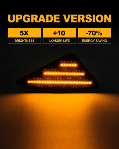 Vista 4 de Luces LED de posición laterales compatibles con Kenworth T660 T170 T270 T370 semirremolques 2008-2021, luces direccionales ahumadas, Plug & Play