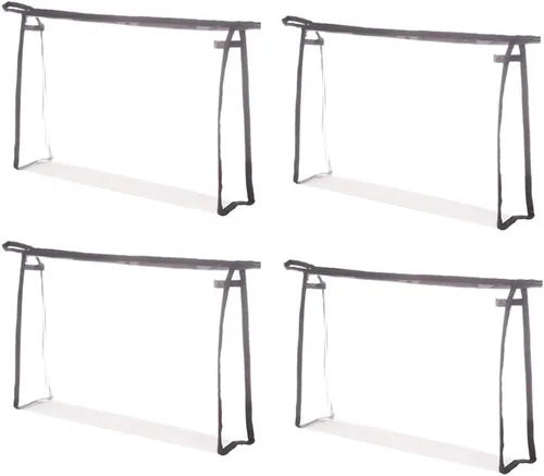 Vista 2 de Organizador multiusos de vinilo transparente impermeable con cremallera, bolsa de maquillaje para cosméticos, bolsa de 4