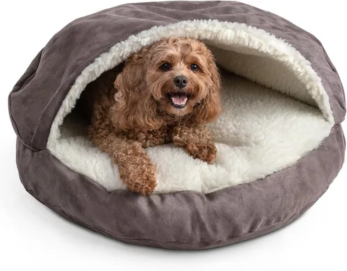 Vista 22 de Snoozer Cama de lujo de microsuede acogedora estilo cueva para mascotas, pequeña, antracita For small sized pets, Removable washable cover