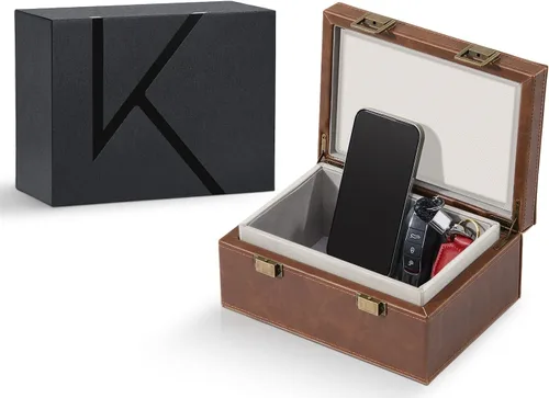 Vista 16 de KK7-DG Faraday - Caja protectora, blindaje de señal, llave antirrobo de coche y bloqueador RFID para vehículos, diseño compacto (verde aguamarina)