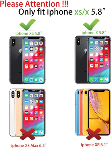 Vista 2 de SunStory Funda compatible con iPhone Xs/X con protector de pantalla HD, 3 capas de alta resistencia de cuerpo completo, funda protectora híbrida 3