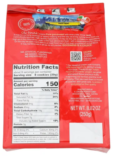 Vista 3 de Loacker Quadratini - Galletas de oblea de avellana – 30% menos de azúcar – Obleas crujientes prémium de tamaño bocado con relleno de crema