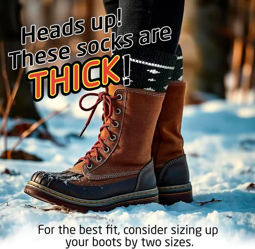 Vista 3 de HOT FEET Calcetines térmicos para mujer, calcetines térmicos para clima frío, gruesos y cálidos, para senderismo, calcetines aislados, tallas