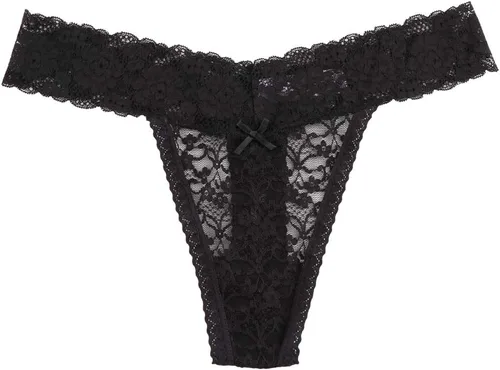 Vista 6 de Tangas de encaje sexy para mujer, ropa interior atrevida, paquete de 5