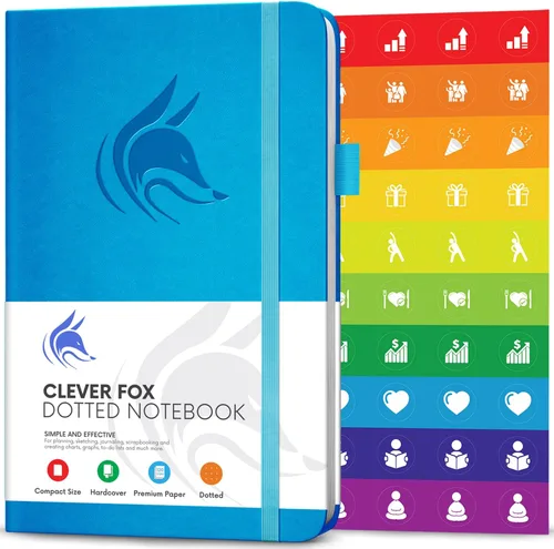 Vista 9 de Clever Fox Cuaderno con puntos, diario con páginas numeradas A5 5 x 8.25 pulgadas