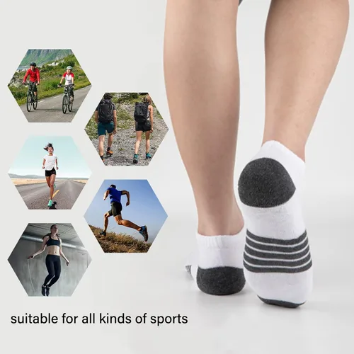 Vista 4 de COOVAN Mens Ankle Socks 8 Pairs Low Cut Sock 8 Pack Casual Short Sock Size 10-13