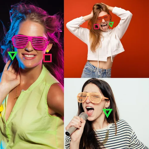 Vista 9 de YAROMO Accesorios de hip hop para mujer, accesorios de atuendo de los años 80 y 90 para mujeres y hombres, riñonera de neón, bolsa de cintura