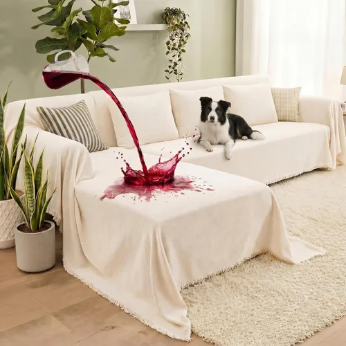 Vista 9 de Tegeme Fundas para sofá modular, 2 piezas impermeables en forma de L, tela polar tipo peluche, fundas para sofá para mascotas, perros y gatos