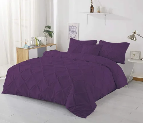 Vista 13 de Lujosa funda de edredón plisada de 1 pieza, tamaño matrimonial/queen (90 x 90 pulgadas), 100% algodón egipcio de 800 hilos, con cierre de cremallera