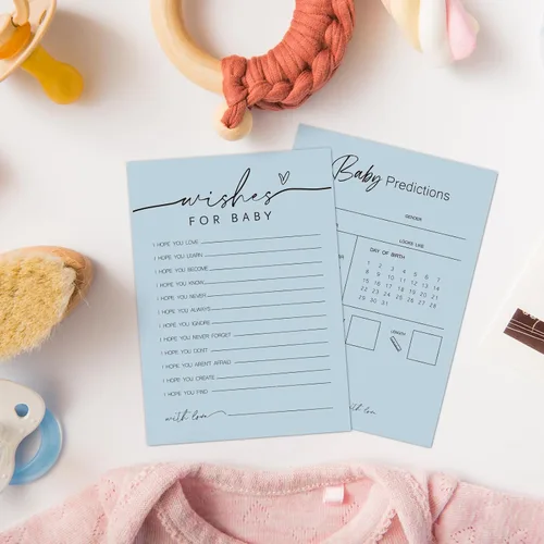 Vista 3 de Whaline 50 hojas de predicciones y consejos para baby shower, tarjetas de actividades para juegos de fiesta, nuevo libro de consejos para padres