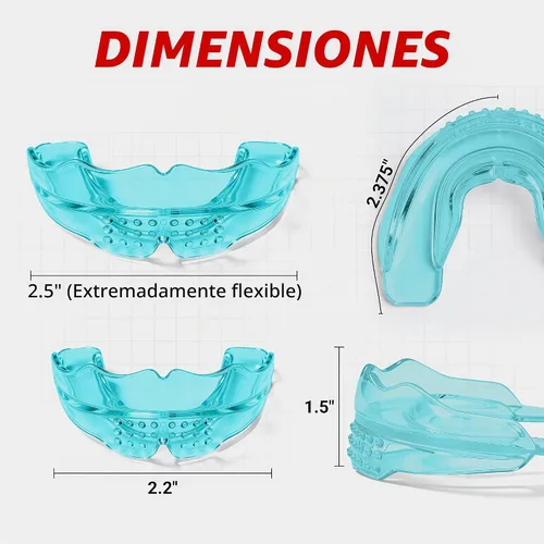 Vista 7 de SafeGrin Protector Bucal Azul para Brackets para Deportes - Silicona Premium para Adolescentes y Jóvenes, Protección de Dientes Superiores e
