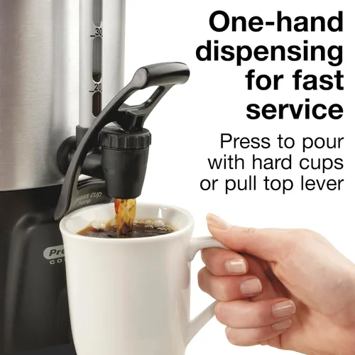 Vista 8 de Proctor Silex 45100 Urna para café de aluminio cepillado para 100 tazas