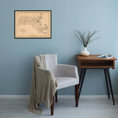 Vista 5 de HISTORIX Vintage 1796 Map of Massachusetts - Arte de pared vintage de 18 x 24 pulgadas - Mapa de Massachusetts
