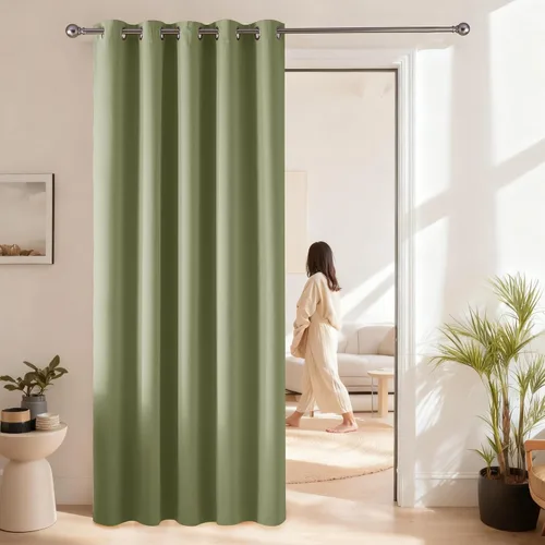 Vista 41 de RYB HOME Cortinas portátiles para puerta con privacidad, cortinas opacas y aislantes térmicas para dormitorio, armario, sala de estar, comedor, Beige
