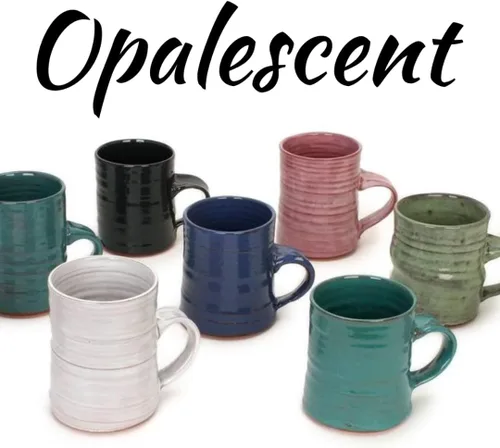 Vista 3 de AMACO Esmalte opalescente de 6 pintas, paquete de clase 1, 6 colores surtidos, cono de fuego bajo 05 (O) esmaltes de cerámica líquida para cerámica