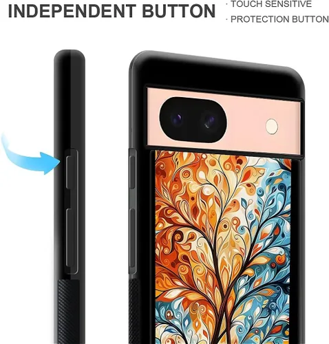 Vista 1603 de Compatible con Google Pixel 4A 5G Mobile Case Creative Acrylic Panel trasero Silicona Protección Grip especialmente diseñado para Google Pixel 4A 5G