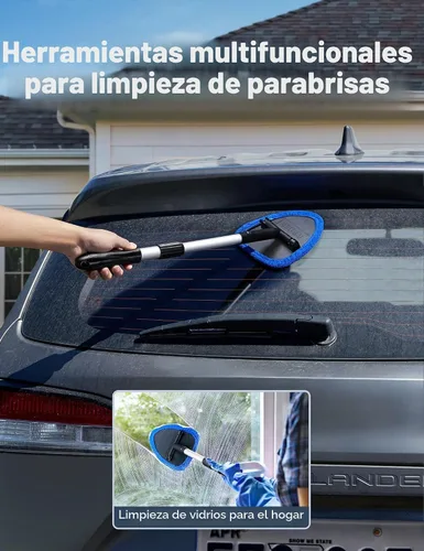 Vista 7 de AstroAI - Limpiador de parabrisas, limpiador de microfibra para ventanas de automóviles con 4 almohadillas de microfibra reutilizables, lavables