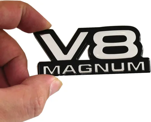 Vista 7 de 1 pieza Emblemas V8 Magnum Guardabarros Puerta Placa de identificación Insignia 3D Pegatinas Logo 1500 Van Compatible con 94-01 Magnum (Negro Rojo)