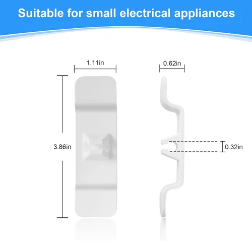 Vista 4 de Organizador de cables para electrodomésticos, 20 unidades, para actualizaciones de escritorio, aparatos de cocina, soporte para aparatos eléctricos