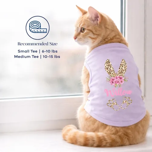 Vista 5 de Camisa personalizada para perro de Pascua con guepardo, camisa para perro de conejo de Pascua, camisa de orejas de conejo de Pascua para perros