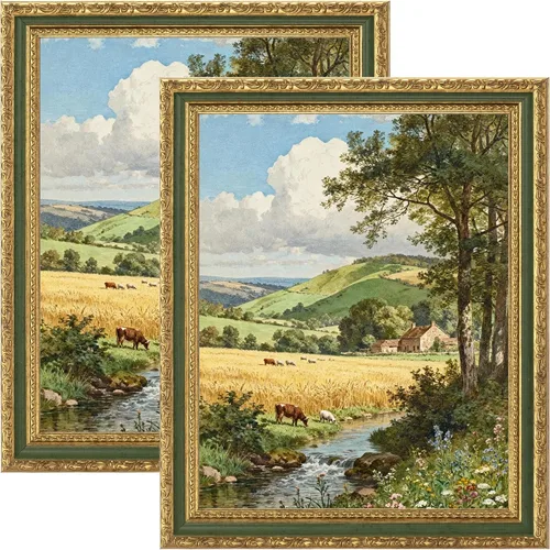 Vista 75 de eletecpro 8x10 Vintage Picture Frame, Glass Cover, Gold, 2-Pack Dorado