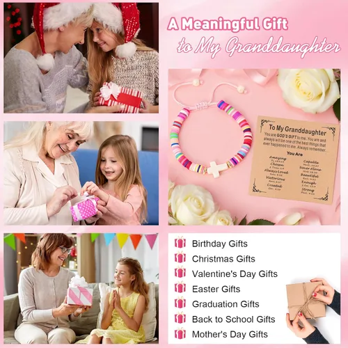 Vista 51 de Regalos navideños para niños, niñas adolescentes, mujeres, linda pulsera de cruz para niñas, regalos de Navidad cristianos para mujeres, ideas