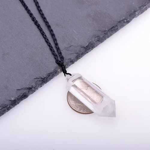 Vista 5 de Collar grande de cristal curativo de 2 pulgadas, colgante mineral natural con cordón ajustable
