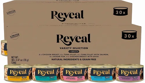 Vista 10 de Reveal Variedad de pollo en caldo húmedo para gatos, 3 sabores paquete