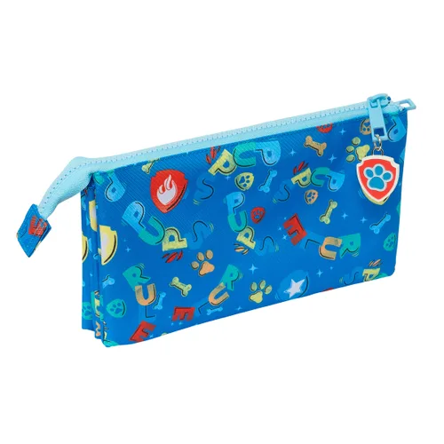 Vista 4 de Portatodo Triple The Paw Patrol Pups rule Azul 22 x 12 x 3 cm