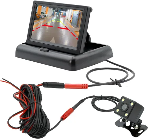 Vista 6 de Monitor plegable TFT LCD de 4.3 pulgadas para coche, cámara de respaldo inversa, cámara de respaldo para coche, sistema de aparcamiento de video