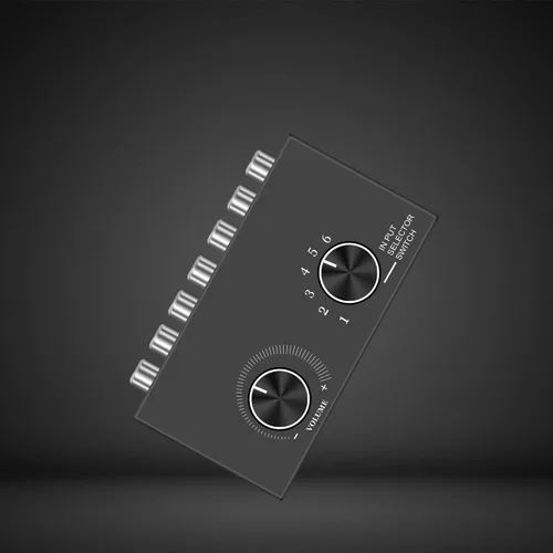 Vista 5 de Dingsun Conmutador de audio de 6 vías, interruptor de audio estéreo de canal derecho e izquierdo, Plug & Play, compatible con TV, reproductor