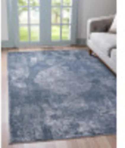 Vista 3 de Unique Loom Portland Collection - Alfombra rectangular de madera (2 pies 2 pulgadas x 3 pies 1 pulgada, rectangular, azul/marfil)