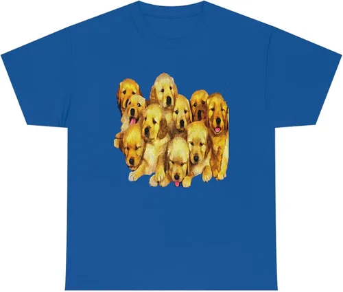 Vista 6 de Golden Retriever Puppies - Unisex Heavy Cotton Tee