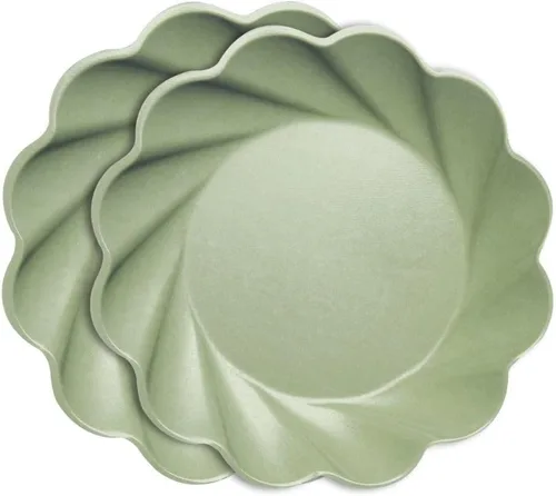 Vista 18 de Sophistiplate Platos de cena compostables ecológicos – Hecho de fibra de madera de bambú y caña de azúcar – Platos biodegradables y desechables
