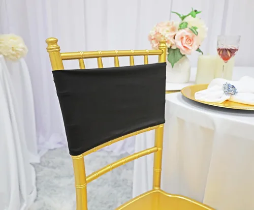Vista 10 de (10 bandas elásticas de elastano de 7 x 13 pulgadas, de doble capa, lazos elásticos de licra para silla, lazos para bodas, fiestas, banquetes