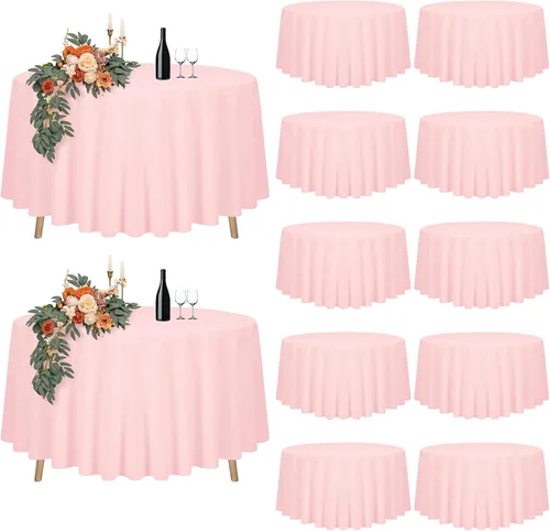 Vista 17 de Paquete de 12 manteles rectangulares beige para mesas de 6 pies de 60 x 102 pulgadas, manteles impermeables beige a granel para bodas, poliéster