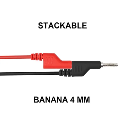 Vista 3 de Cable coaxial de la ventaja de la ventaja de la prueba del enchufe del plátano dual apilable del varón de 4.2Ft BNC para el osciloscopio