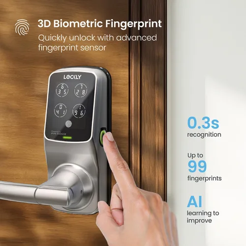 Vista 11 de Lockly Secure Plus - Cerradura inteligente Bluetooth para puerta, entrada sin llave con teclado digital PIN Genie®, cerradura de puerta delantera