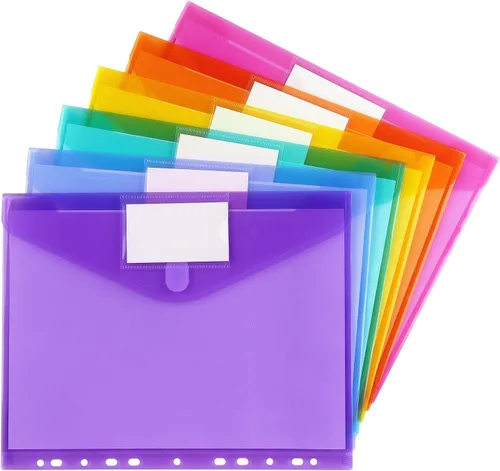 Vista 8 de Tamaki Paquete de 6 Organizadores de Bolsillo para Carpeta, Carpetas Organizadoras para Carpeta de 11 Anillos, Tamaño Carta, Bolsillos de Carpeta