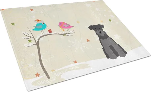 Vista 61 de Caroline's Treasures BB2513LCB - Tabla de cortar de vidrio con texto en inglés "Christmas Presents between Friends" Airedale Terrier - Tabla