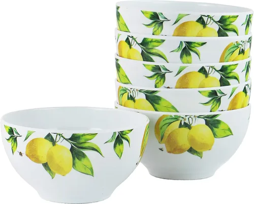 Vista 12 de Reston Lloyd Calypso Basics - Juego de 6 cuencos de cereales 100% melamina sin BPA, resistentes a roturas, aptos para lavavajillas, cuencos de apples