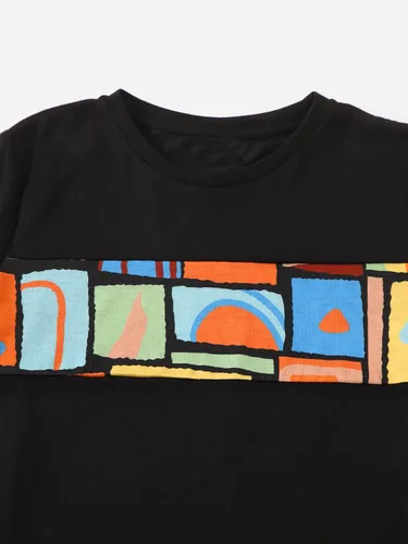 Vista 3 de OYOANGLE Conjunto de 2 piezas para niño con camiseta de manga corta y pantalones cortos