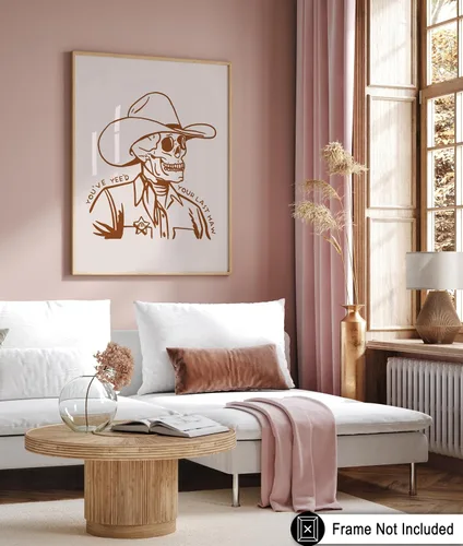 Vista 168 de Poster Master Póster de You've Yeed Your Last Haw - Impresión retro de vaquero marrón - Arte occidental - Arte moderno - Arte del salvaje oeste