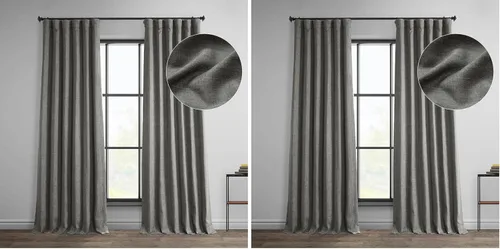 Vista 87 de HPD Half Price Drapes - Cortinas de lino sintético para sala de estar (2 paneles) - 100 pulgadas de ancho x 84 pulgadas de largo - Cortinas