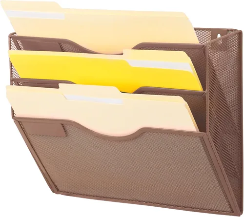 Vista 58 de EASEPRES Organizador de archivos de malla de 3 bolsillos para colgar en la pared, carpeta de papel para correo montada en la pared, organizador
