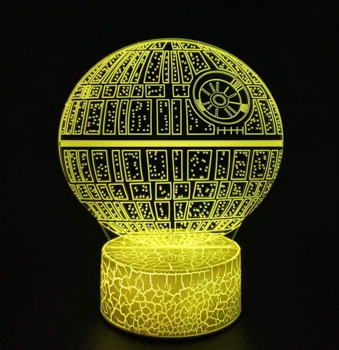 Vista 5 de Lámpara de noche con ilusión óptica 3D, lámpara de escritorio LED creativa con control táctil y control remoto, 16 colores atenuables, cambio USB